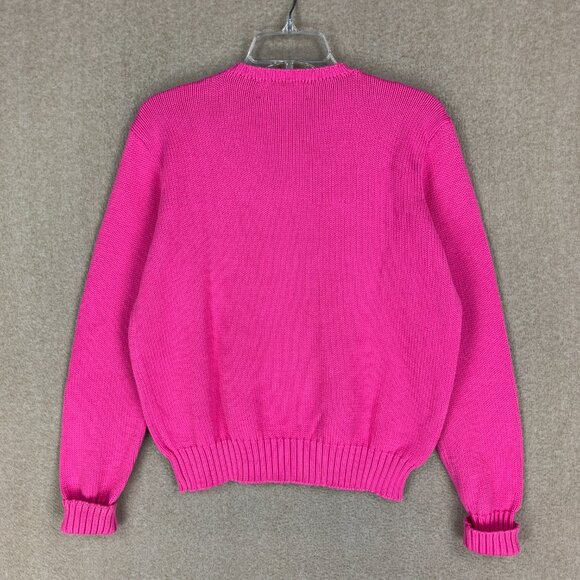 Ralph Lauren Polo Sport 100% Cotton Sweater M Pink Crew Neck Barbie Preppy Y2k - Picture 7 of 14